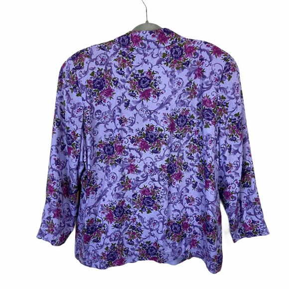 Pendleton Blazer Women Size 18W Country Sophisticates Floral Romantic Purple VTG - Picture 2 of 15
